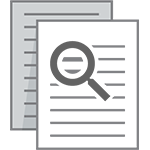 magnifying glass over document