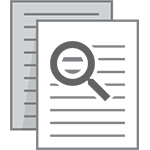 magnifying glass over document